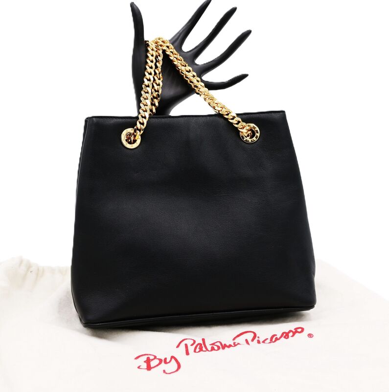 Vintage - PALOMA PICASSO - Black Leather Shoulder Cross Body Bag - ITALY - product images  of 