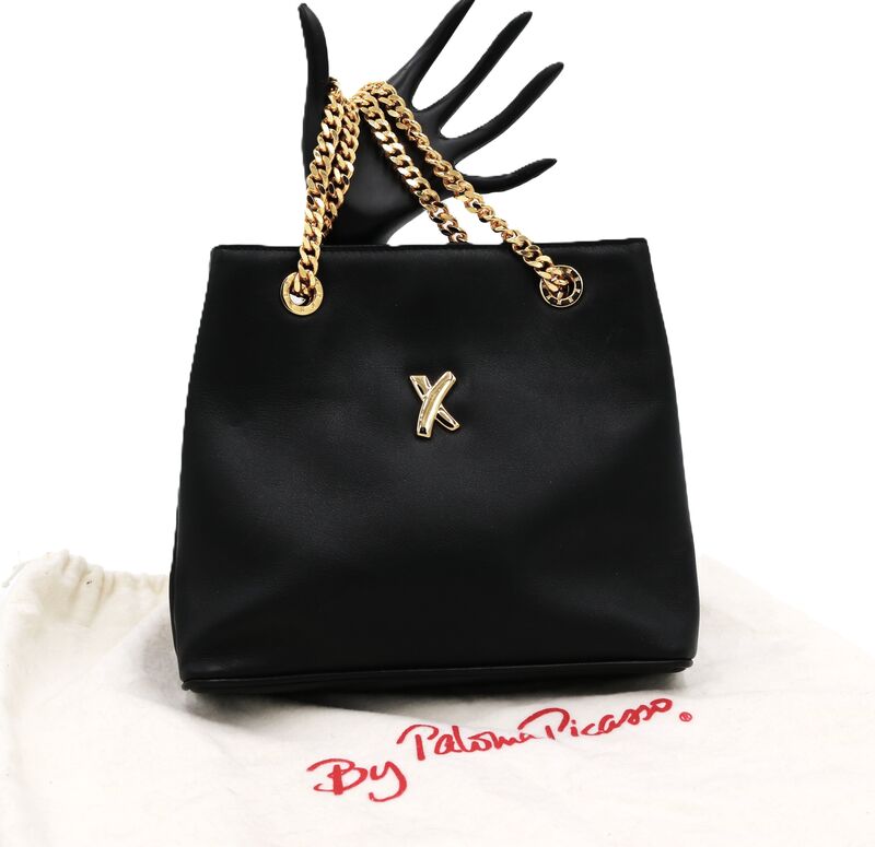 Vintage - PALOMA PICASSO - Black Leather Shoulder Cross Body Bag - ITALY - product images  of 