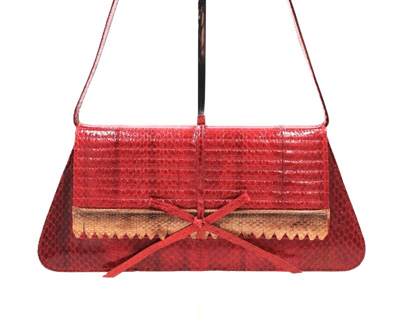 Vintage - LELYA - Red Cobra - SNAKE SKIN - Shoulder Bag - Retro - product images  of 