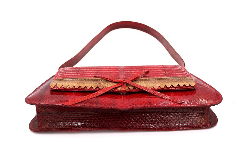 Vintage - LELYA - Red Cobra - SNAKE SKIN - Shoulder Bag - Retro - product images  of 
