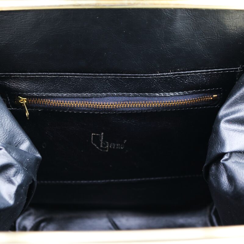 Vintage - BERNE - Tan and Brown Leather Like Handbag - Mid Century - - product images  of 