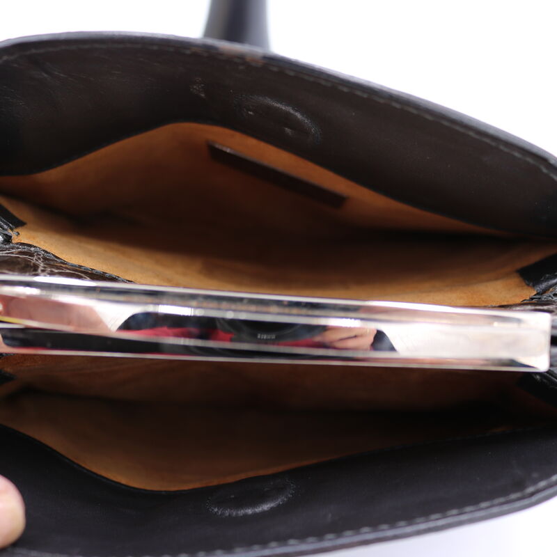 Vintage - MAURO GOVERNA - Small Brown CROCODILE Top handle Handbag - 2000s - product images  of 