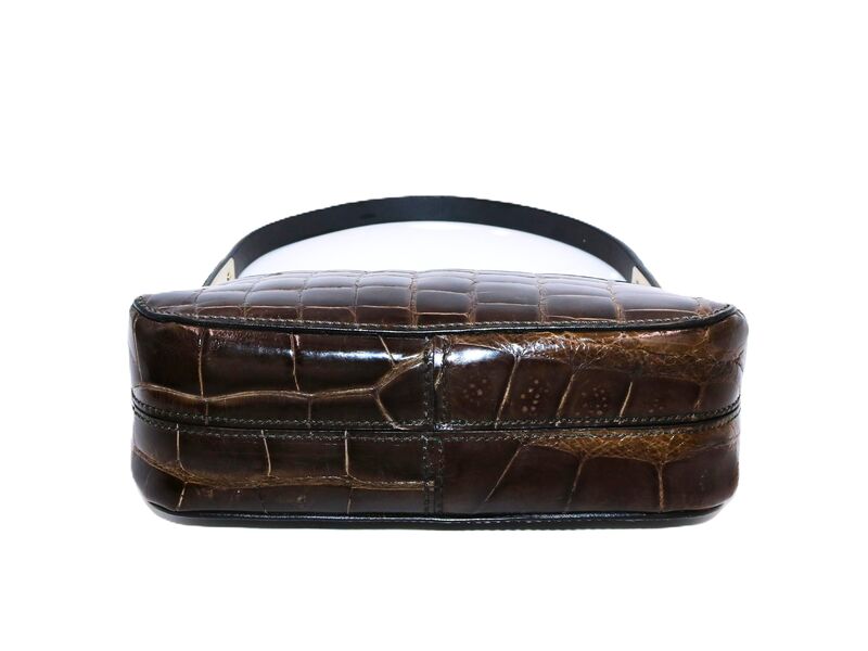 Vintage - MAURO GOVERNA - Small Brown CROCODILE Top handle Handbag - 2000s - product images  of 