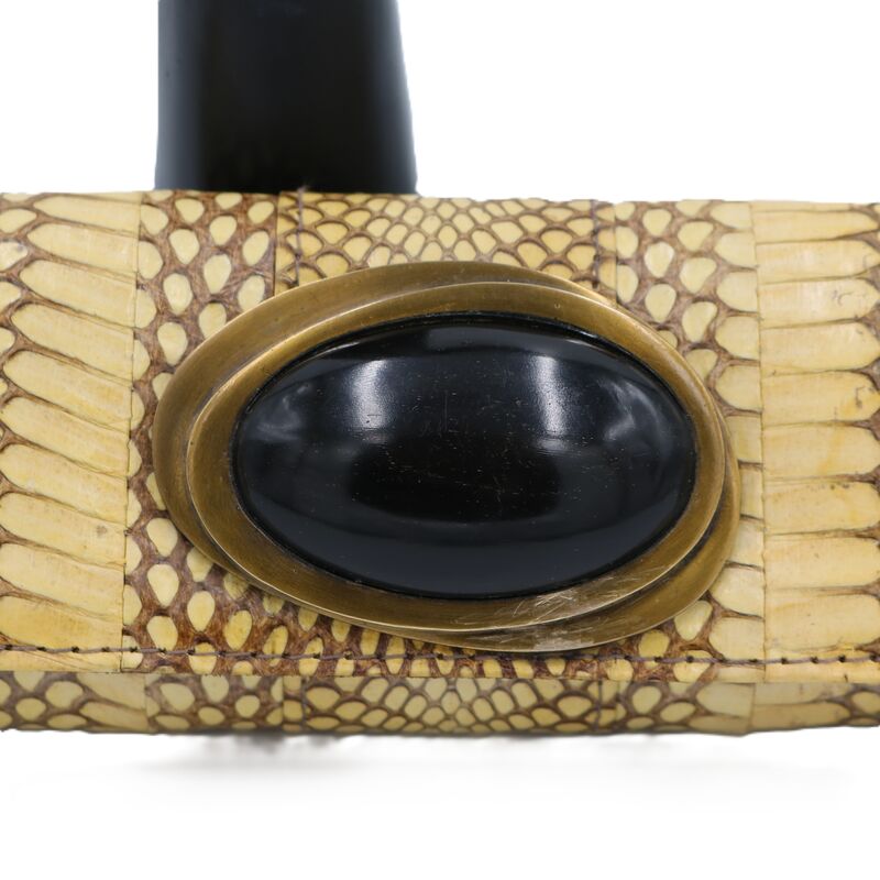 Vintage - R &amp; Y AUGOUSTI - Brown Tones PYTHON Snake Skin Clutch Handbag - product images  of 