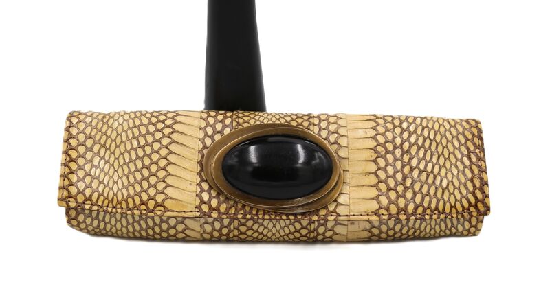 Vintage - R &amp; Y AUGOUSTI - Brown Tones PYTHON Snake Skin Clutch Handbag - product images  of 