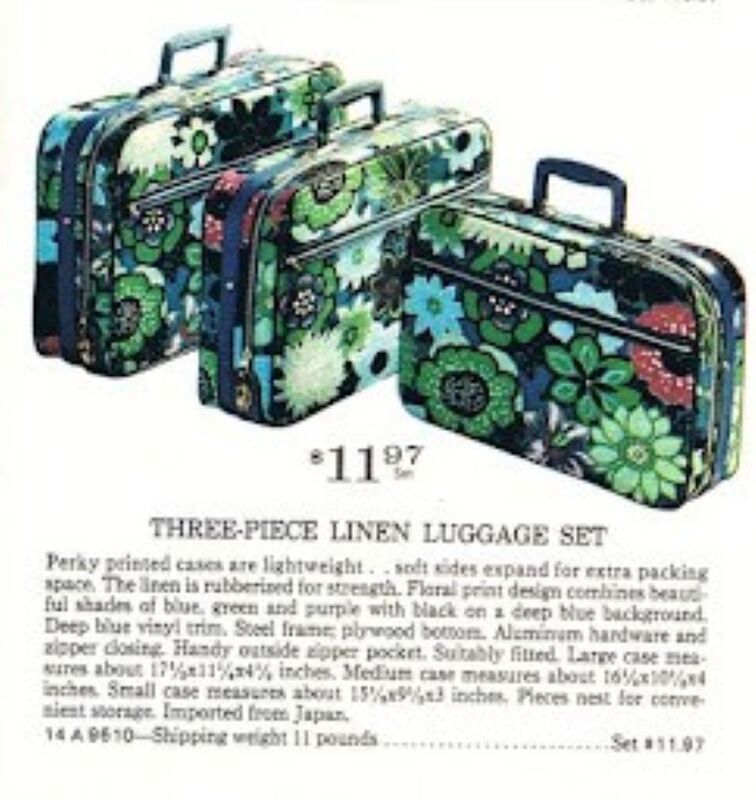 Vintage - MUNRO - Tapestry Carry-All Suitcase Luggage - Mid Century - 60s-70s - product images  of 