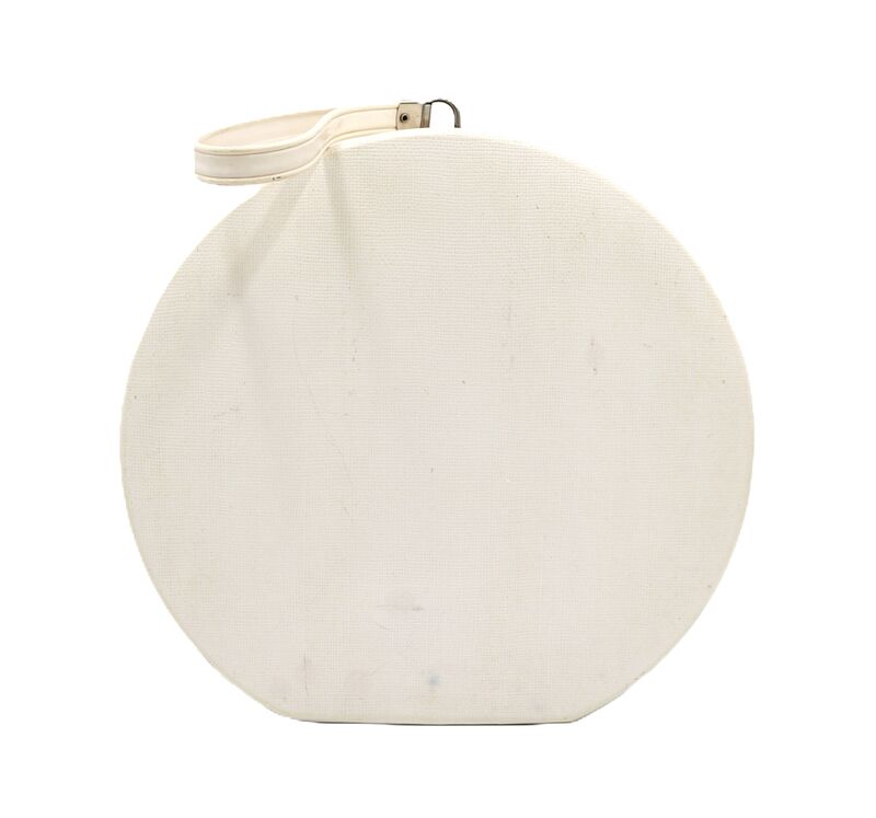 Vintage - KEENE - Off White Round Hat Box Train Case - Mid Century - - product images  of 