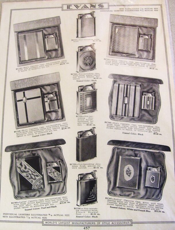 Vintage 40s-50s - EVANS - Cigarette Case and Lighter - Art Deco - #2 - product images  of 