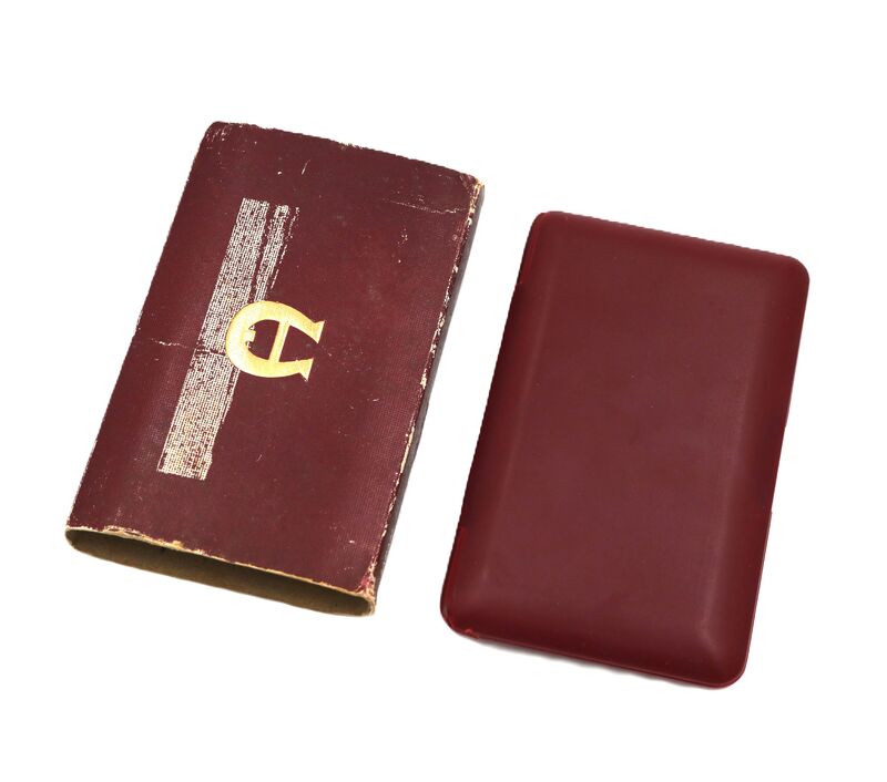 Vintage - ETIENNE AIGNER - Boxed Maroon Enamel Gold Toned Stick Lighter - 50-60s - Mid Century - product images  of 