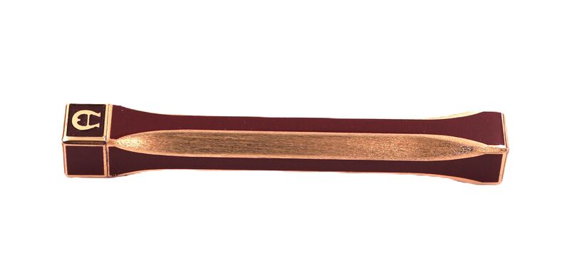 Vintage - ETIENNE AIGNER - Boxed Maroon Enamel Gold Toned Stick Lighter - 50-60s - Mid Century - product images  of 