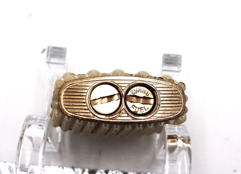 Vintage 50s - EVANS - Gold Toned Faux Pearl Rhinestone Lipstick and Lighter Set - Mid Century - product images  of 