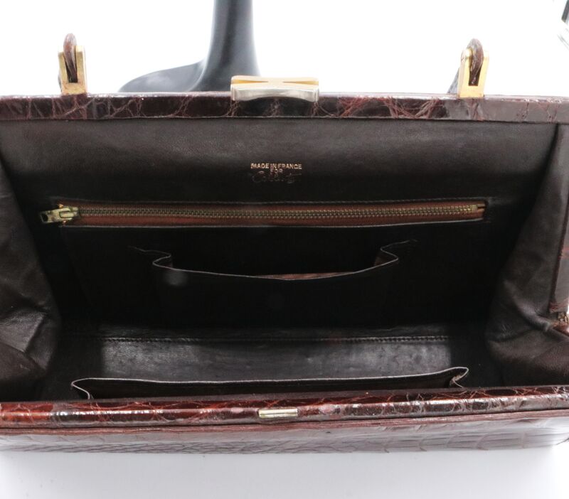 Vintage 50s-60s - COBLENTZ - Brown Structured - ALLIGATOR - Skin Handbag - product images  of 