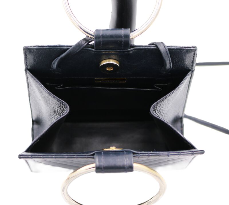 Vintage Small - ZENITH - Black Leather Shoulder Cross Body Bag - 80s-90s - product images  of 