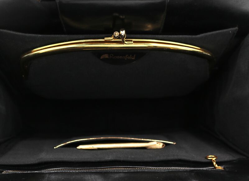 Vintage Black - ROSENFELD - Leather Double Handle Handbag - Mid Century - product images  of 