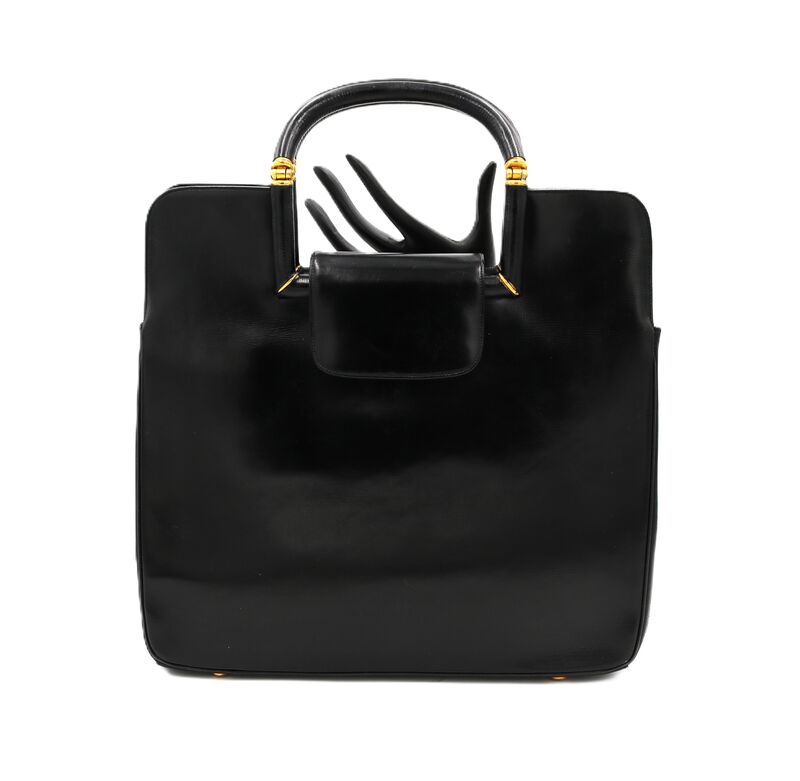 Vintage Black - ROSENFELD - Leather Double Handle Handbag - Mid Century - product images  of 
