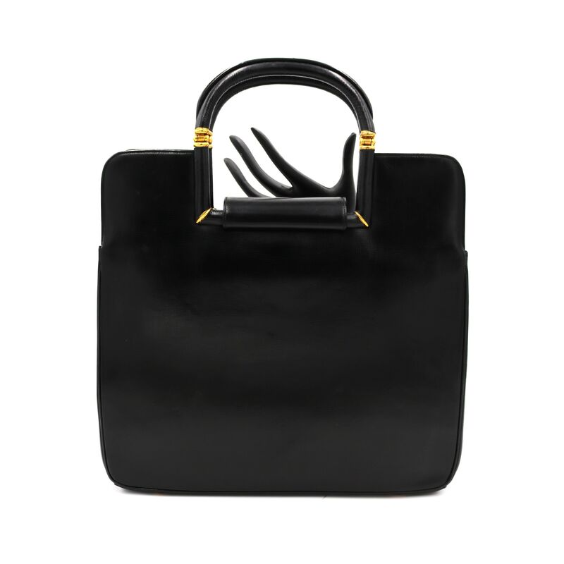 Vintage Black - ROSENFELD - Leather Double Handle Handbag - Mid Century - product images  of 