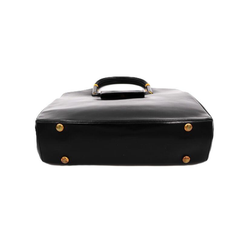 Vintage Black - ROSENFELD - Leather Double Handle Handbag - Mid Century - product images  of 