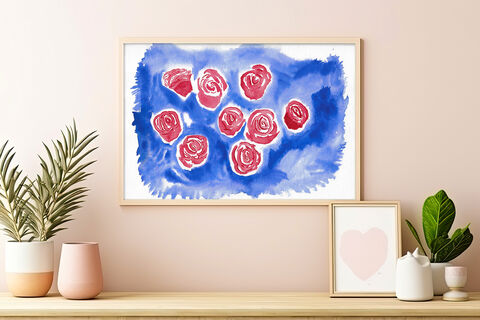 Roses,Fine,Art,Print,horoscope art, Astrology art, astrological art, zodiac art, zodiac painting, astrology print, zodiac print, birthchart print, esoteric art, esoteric print, abstract art, abstract painting, planet art, age of Aquarius art, Aries art print, Taurus art print