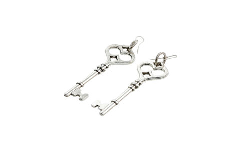 Silver,Key,Earring,Key Earrings, Earrings.