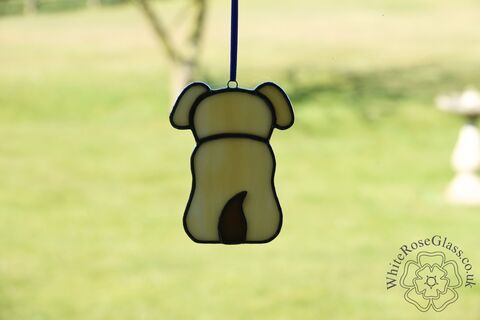 Dog,Sitting,Suncatcher,-,Golden, Gift, Home Decoration, Puppy, Sitting Dog