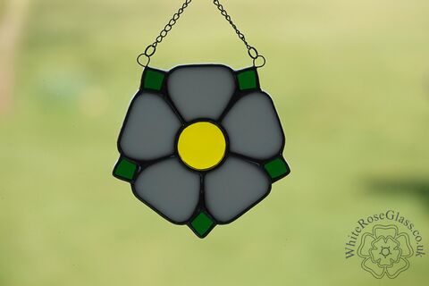 White,Rose,Small,Hanger,Suncatcher, Gift, Home Decoration, white rose, yorkshire