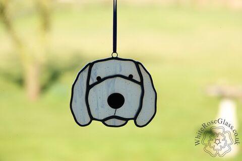 Dog/Puppy,Head,Suncatcher,-,White, Hanger, Gift, Home Decoration, Dog, Puppy, Labradoodle