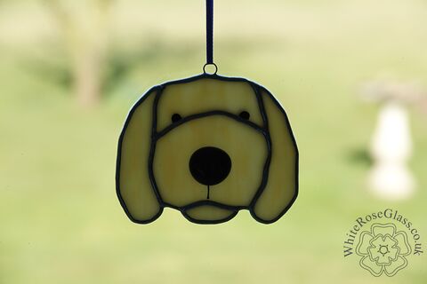 Dog/Puppy,Head,Suncatcher,-,Cream, Hanger, Gift, Home Decoration, Dog, Puppy, Labradoodle
