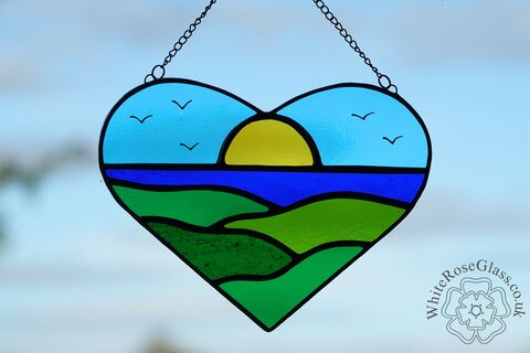 Heart,-,I,Love,To,See,The,Sea,Suncatcher, Gift, Home Decoration, Landscape, Seaside, Countryside, Heart