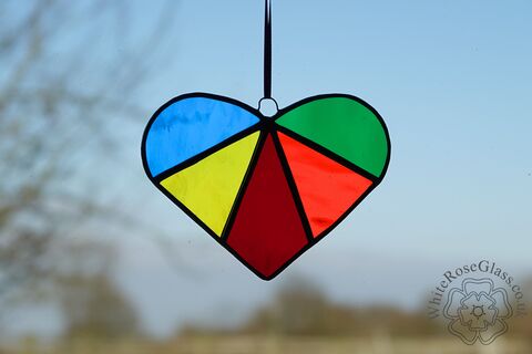 Heart,-,5-Part,Rainbow,Suncatcher, Gift, Home Decoration, Heart, Rainbow