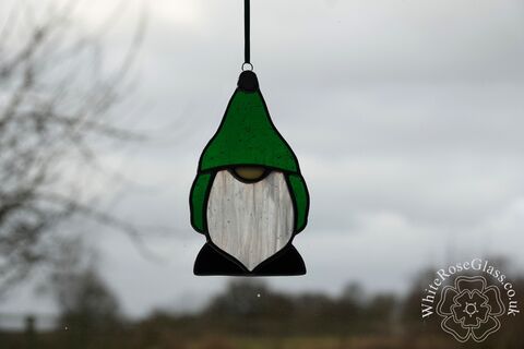 Gnome,Suncatcher,-,Green, Hanger, Gift, Home Decoration, Gnome, Santa, Wizard