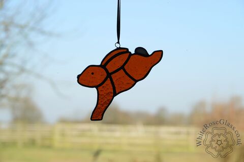 Bunny,Leaping,Suncatcher,-,Amber, Gift, Home Decoration, Bunny, Rabbit, Hare
