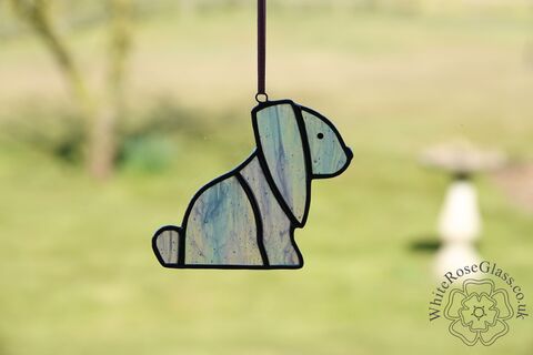 Floppy,Eared,Bunny,Rabbit,-,Pearl,White,Suncatcher, Gift, Home Decoration, Bunny, Rabbit, Floppy