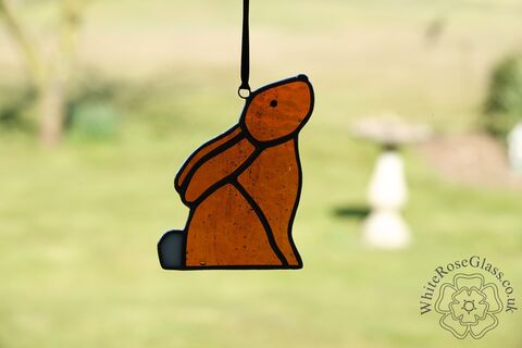 Bunny,Rabbit,Looking,Up,-,Amber,Suncatcher, Gift, Home Decoration, Bunny, Rabbit