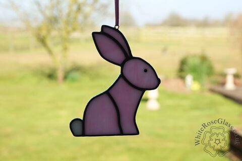 Bunny,Sitting,Suncatcher,-,Pink, Gift, Home Decoration, Bunny, Rabbit