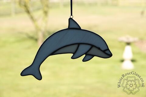 Dolphin,Large,Hanging,-,Grey,Suncatcher, Gift, Home Decoration, Dolphin
