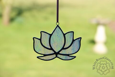 Lotus,Flower,Suncatcher,-,Pearl,White, Gift, Home Decoration, Lotus Flower, Pearl White, Lily
