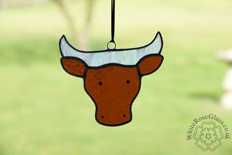 Bull/Ox,Head,-,Amber,Suncatcher, Gift, Home Decoration, Bull, Taurus