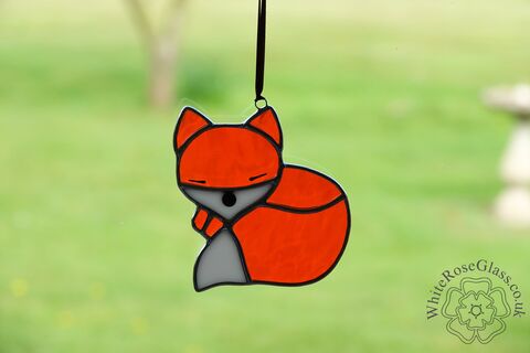 Fox,Sleeping,Suncatcher, Gift, Home Decoration, Sleeping, Fox