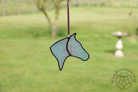 Horse,Head,Suncatcher,-,Pearl,White, Hanger, Gift, Home Decoration, Horse
