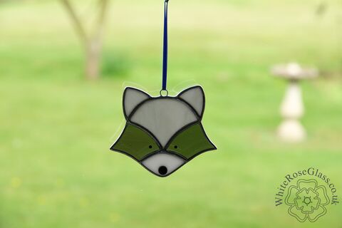 Raccoon,Head,Suncatcher, Hanger, Gift, Home Decoration, Wildlife, Raccoon