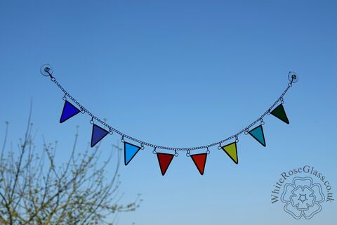Bunting,Chain,Suncatcher,-,Small,Rainbow, Gift, Home Decoration, Rainbow, Celebration, Bunting, Flags