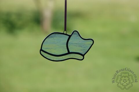 Cat,Sleeping,Suncatcher,-,Pearl,White,Small, Gift, Home Decoration, Kitten, Cat, Sleeping, Curled up