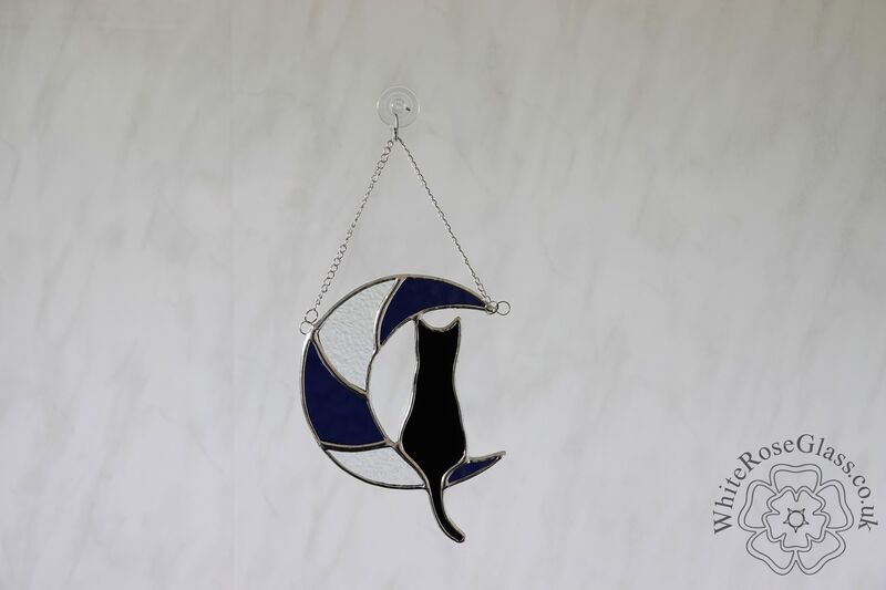 Cat Sitting in the Moon Hanger - Blue/Black/Clear - product image  