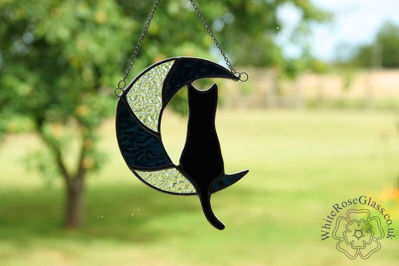 Cat Sitting in the Moon Hanger - Blue/Black/Clear - product image  