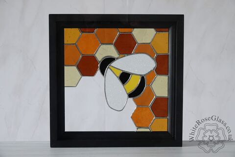 Bumble,Bee,Large,Wood,Framed,Suncatcher, Gift, Home Decoration, Bee