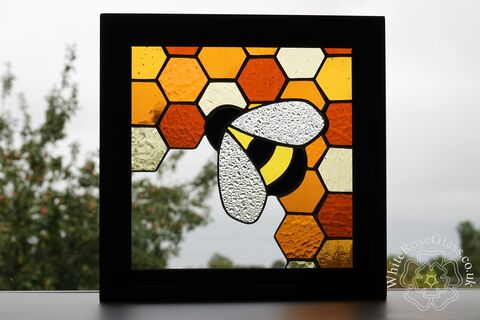 Bumble,Bee,Large,Wood,Framed,Suncatcher, Gift, Home Decoration, Bee