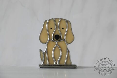 Freestanding,Sitting,Dog,-,Golden,Suncatcher, Gift, Home Decoration, Dog, Puppy, Labrador, Golden Retriever, Labradoodle