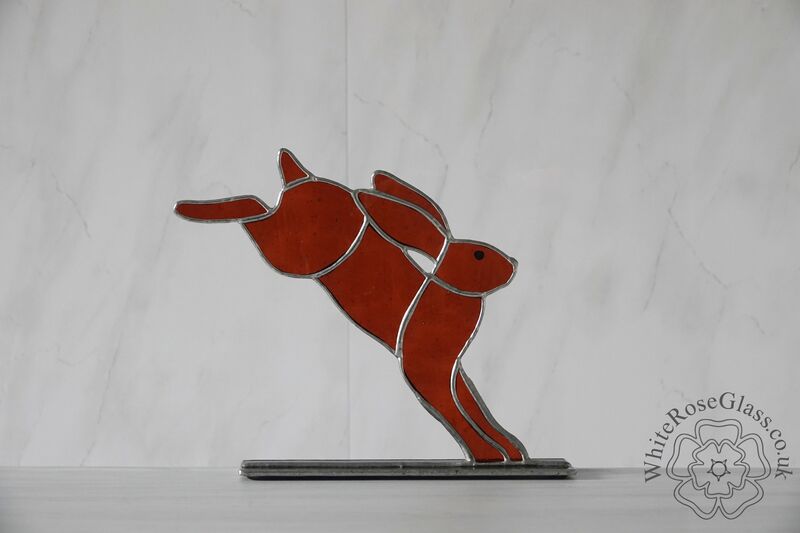 Freestanding Large Leaping Hare - Plain Amber - product image  
