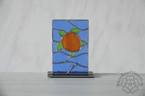 Freestanding,Panel,-,Swimming,Turtle,Suncatcher, Gift, Home Decoration, Glass Ornament, Sea, Turtle