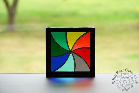 Rainbow,Swirl,Small,Wood,Framed,Suncatcher, Gift, Home Decoration, Rainbow